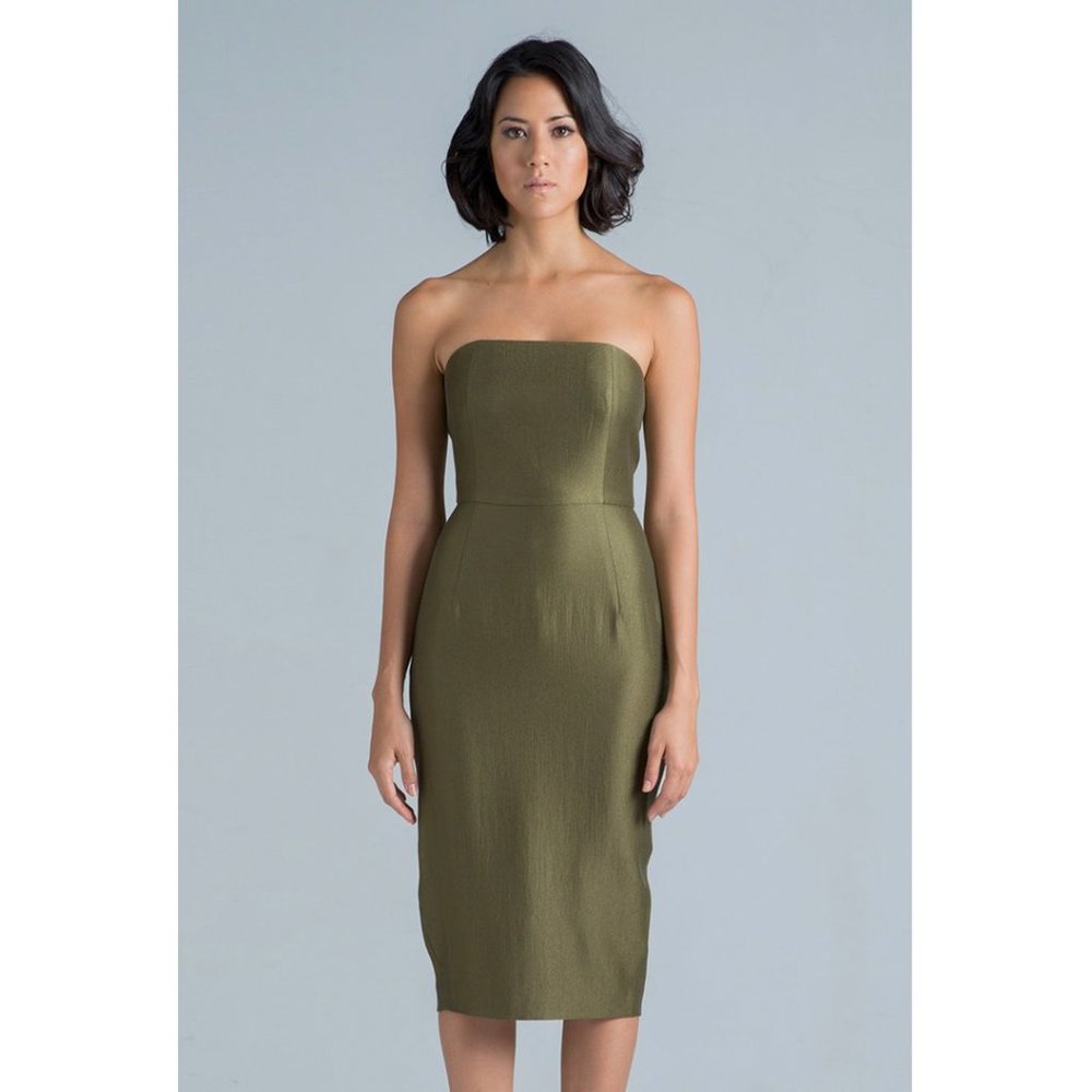 NWT Sau Lee Tracie Pencil Dress (Olive)